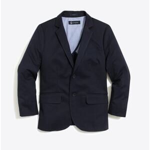 J. Crew Boys Thompson Suit Jacket Blazer in Flex Chino Cotton Navy Uniform Sz 10